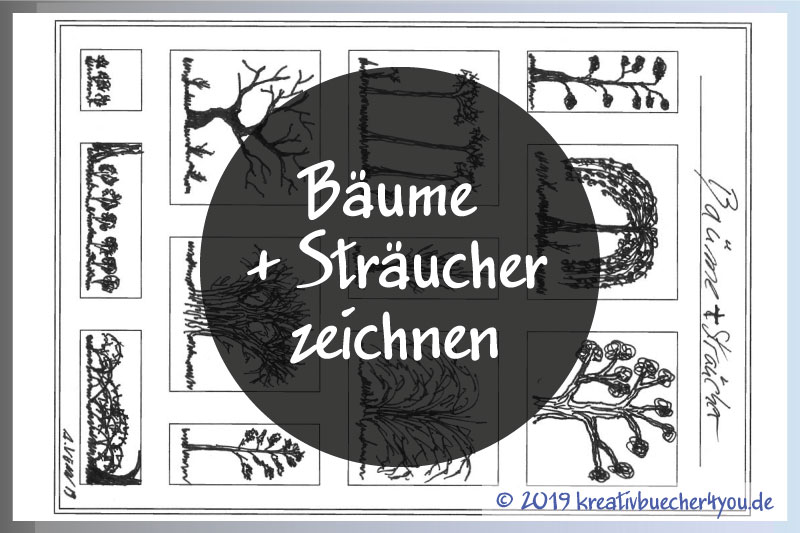 Bäume und Sträucher einfach zeichnen und skizzieren – Beispiele