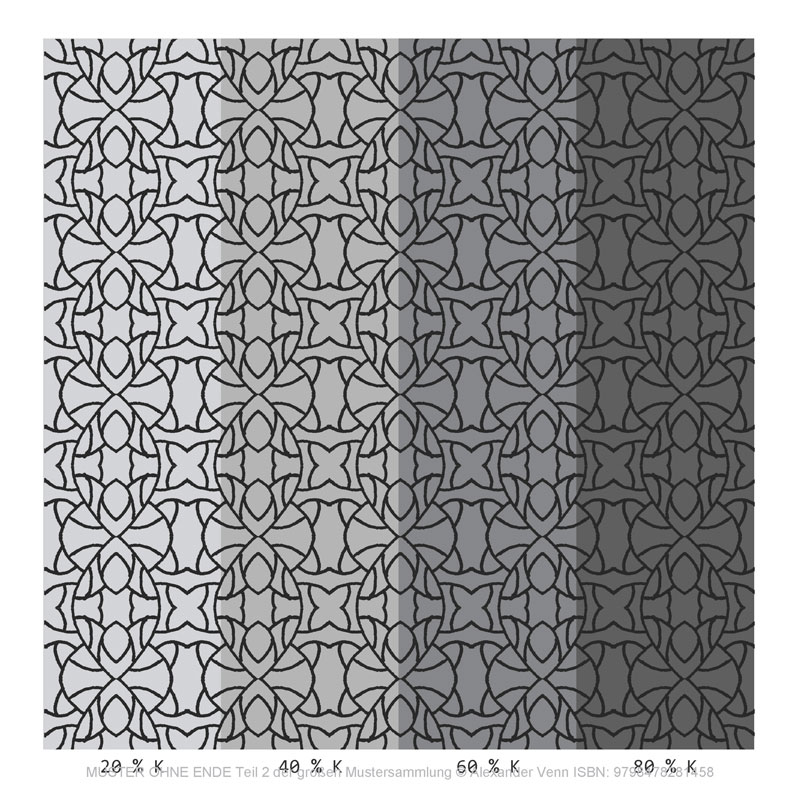 Grauwerte in der Mustersammlung (gezeichnetes Muster auf grauem Hintergrund)