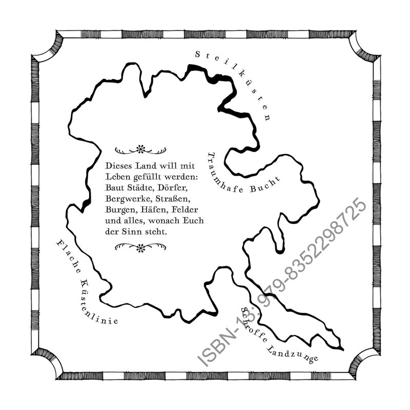 Fantasy Karte handgezeichnet mit Fueller