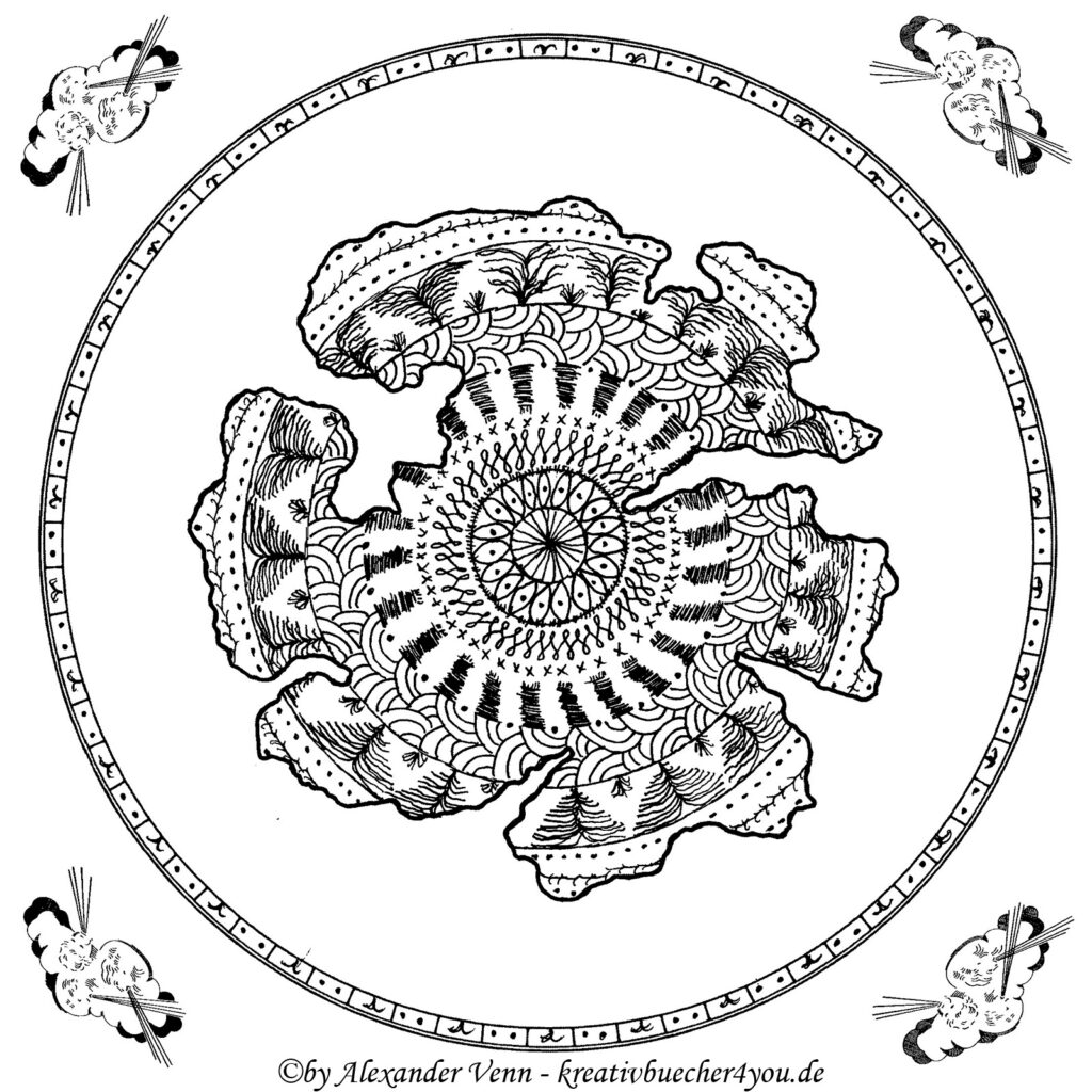 Landkarte mit Mandala-gemustert