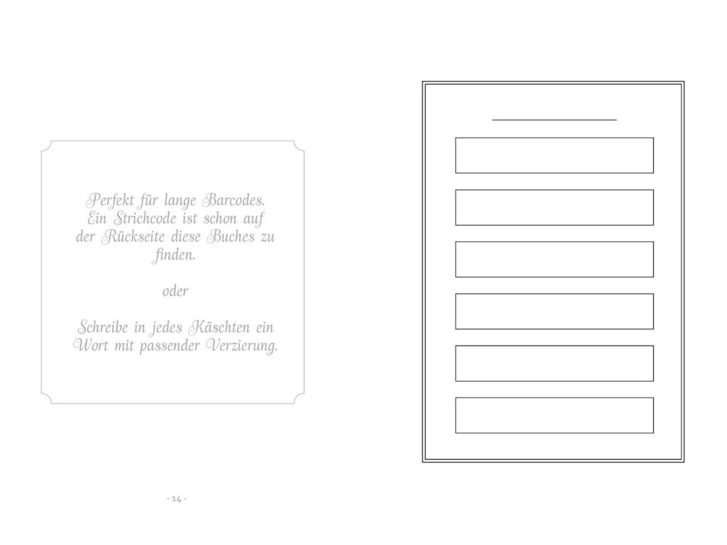 Blanko-Layout zum Muster zeichnen mit Vorschlag im Textfester